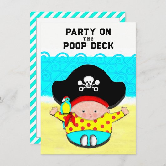 Baby shower Pirate Thema Kaart (Voorkant / Achterkant)