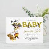 Baby shower piratenjongen aankondiging (Staand voorkant)
