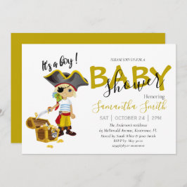 Baby shower piratenjongen aankondiging