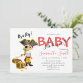 Baby shower piratenjongen Aankondiging (Staand voorkant)