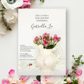 Baby shower  pitcher en roze rozen kaart