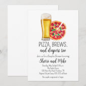 Baby shower Pizza en Beer Kaart (Voorkant / Achterkant)