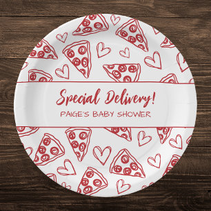 Baby shower Pizza Party Italiaans Speciale Aanbied Papieren Bordje