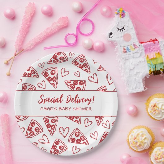 Baby shower Pizza Party Italiaans Speciale Aanbied Papieren Bordje (Feest)