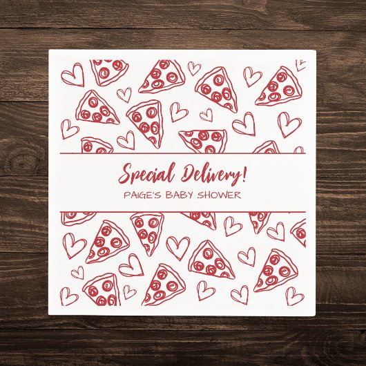 Baby shower Pizza Party Italiaans Speciale Aanbied Servet