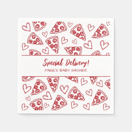 Baby shower Pizza Party Italiaans Speciale Aanbied Servet (Voorkant)