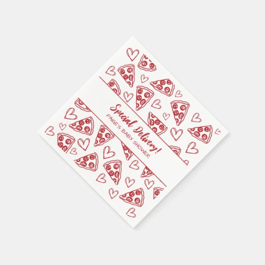 Baby shower Pizza Party Italiaans Speciale Aanbied Servet (Hoek)