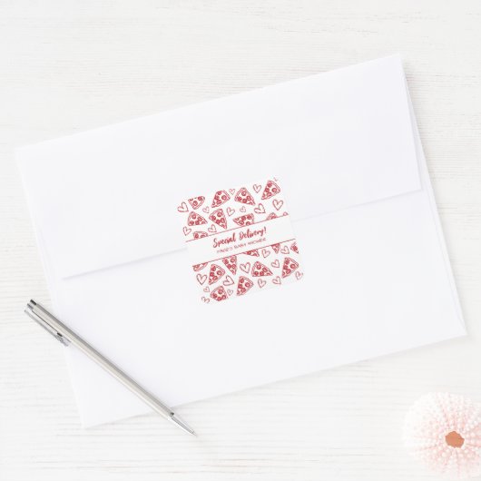Baby shower Pizza Party Italiaans Speciale Aanbied Vierkante Sticker (Envelop)