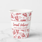 Baby Shower Pizza Party Italian Special Delivery Papieren Bekers (Voorkant)
