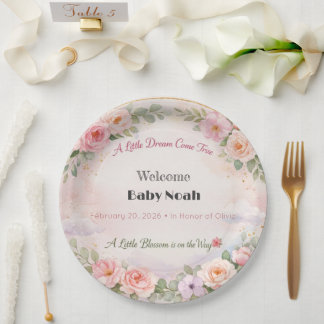 Baby Shower Plates | Blossom Dream Theme Papieren Bordje