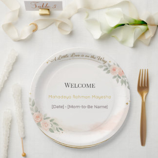 Baby Shower Plates | Snowflake Winter Theme Papieren Bordje