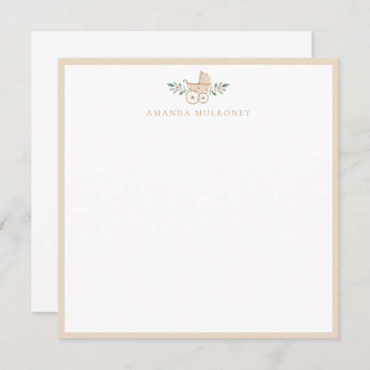 Baby shower Platte dank je briefkaart (Voorkant / Achterkant)