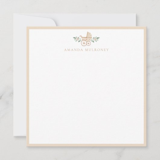 Baby shower Platte dank je briefkaart (Voorkant)