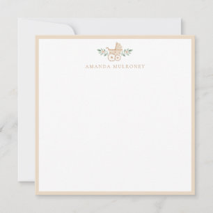 Baby shower Platte dank je briefkaart