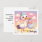 Baby shower platte Kaart dank u (Voorkant / Achterkant)