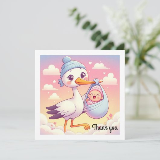 Baby shower platte Kaart dank u (Staand voorkant)