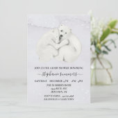Baby shower Polar Beer Cubs Winter Waterverf Kaart (Staand voorkant)
