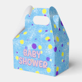Baby shower Polka Dot Bubble Letters over Sponge Bedankdoosjes (Voorkant Zijde)