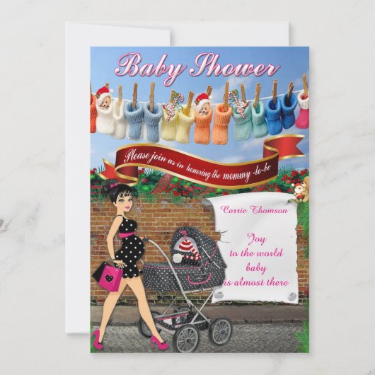 Baby shower Polka Dot Kaart (Voorkant)