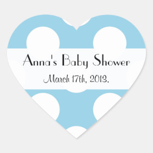 baby shower - Polka Dots (gebotteld patroon) - bla Hart Sticker