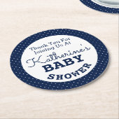 Baby shower Polka Dots Ronde Kartonnen Onderzetter (Gebogen)