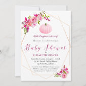 Baby shower pompoen bloemige geometrisch kaart (Voorkant)