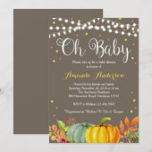 Baby shower pompoen, Herfst Baby shower Kaart (Voorkant / Achterkant)