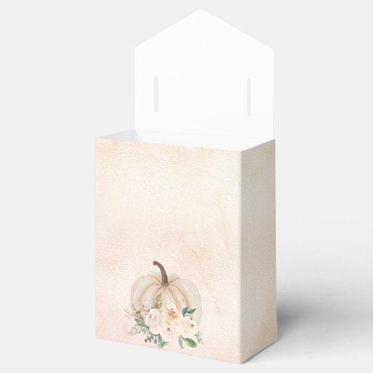 Baby shower pompoen herfst crème roos goud bedankdoosjes (Geopend)