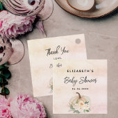 Baby shower pompoen herfst crème roos goud bedankjes labels