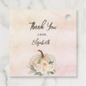 Baby shower pompoen herfst crème roos goud bedankjes labels (Achterkant)