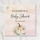 Baby shower pompoen herfst crème roos goud bedankjes labels (Voorkant)