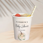 Baby shower pompoen herfst crème roos goud papieren bekers