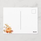 Baby shower pompoen herfst gouden witte uitnodigin briefkaart (Achterkant)