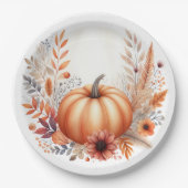 Baby shower pompoen herfst herfst papieren bordje (Voorkant)