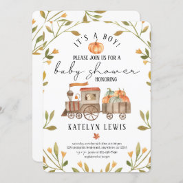 Baby shower pompoen kaart