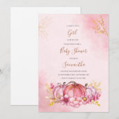 Baby shower pompoen kaart (Voorkant / Achterkant)