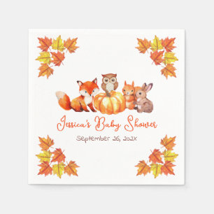 Baby shower pompoen kalveren herfst laat dieren servet