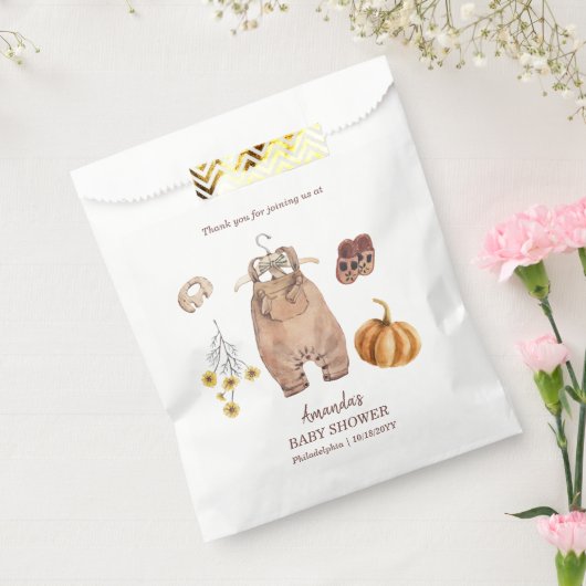 Baby shower pompoen minimalistische Baby Bedankzakje (Gezegeld)