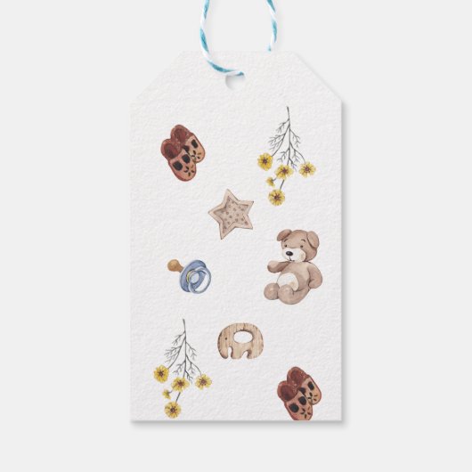 Baby shower pompoen minimalistische Baby Cadeaulabel (Achterkant)