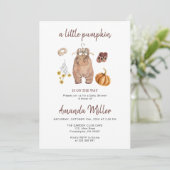 Baby shower pompoen minimalistische Baby Save The Date (Staand voorkant)