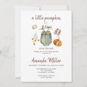 Baby shower pompoen minimalistische Baby Save The Date (Voorkant)