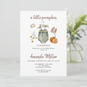 Baby shower pompoen minimalistische Baby Save The Date (Staand voorkant)