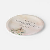 Baby shower pompoen roos gouden crème blush papieren bordje (Gekanteld)