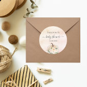 Baby shower pompoen roos gouden crème blush ronde sticker