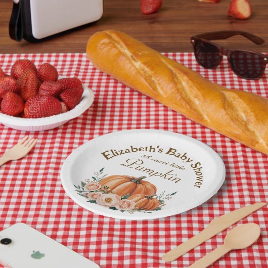  Baby shower - Pompoen Thema voor Papieren Bordje (Picknick)