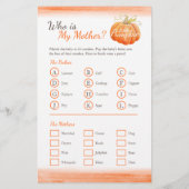 Baby shower pompoen woord zoeken match spel flyer (Achterkant)