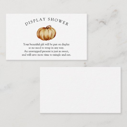 Baby shower-pompoendisplay informatiekaartje (Voorkant / Achterkant)