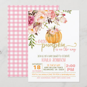 Baby shower pompoenen - Floral Pset Kaart