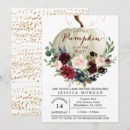 Baby shower pompoenen - Herfst Baby shower Kaart