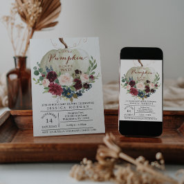 Baby shower pompoenen - Herfst Baby shower Kaart